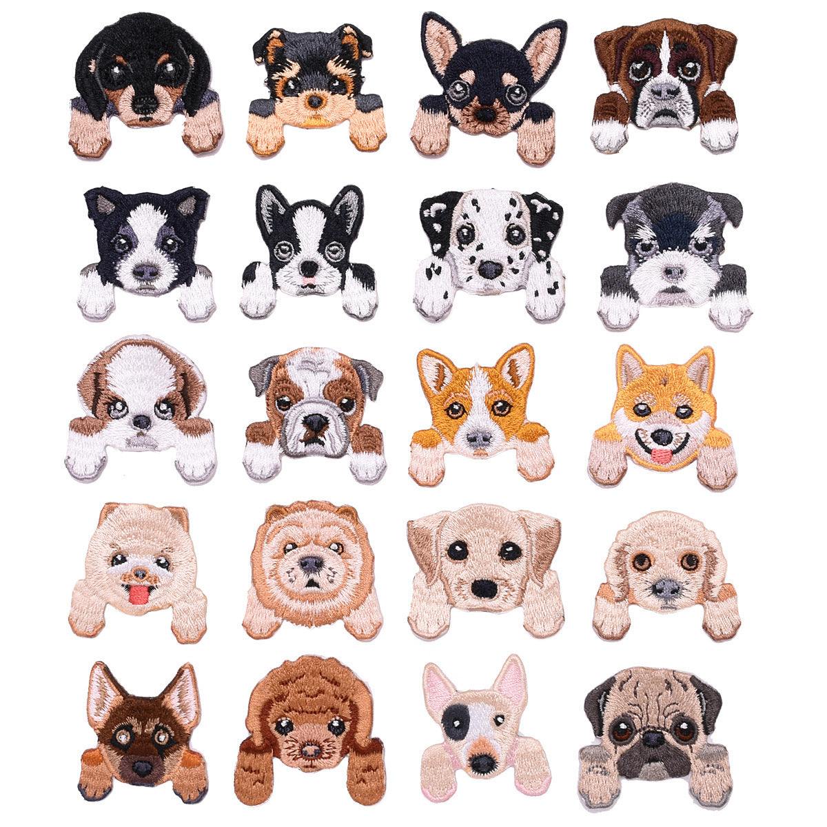 Wholesale Puppy Head Animal Embroidery Patch